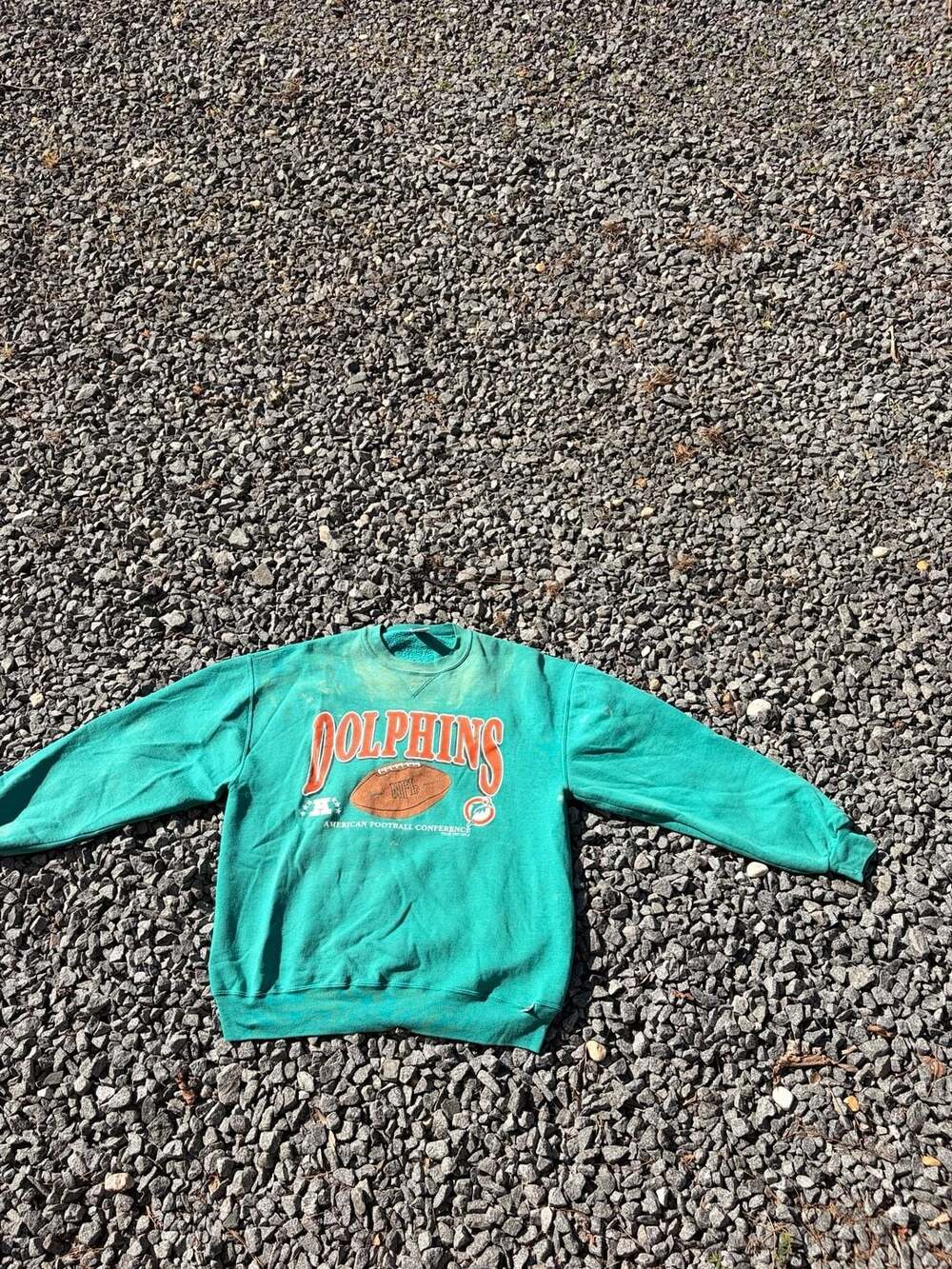 Russell Athletic Miami Dolphins Sweatshirt Size XL Vintage 1993 Green
